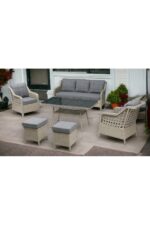 Tu Tienda PETRA 3+1+1+MASA+2PUF BAHÇE BALKON MOBİLYASI,GRİ RATTAN/VİZON KUMAŞ - Görsel 14