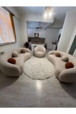 Bilgin Design Fasulye Teddy Koltuk Takımı 3 3 1 Süt Beyaz - Görsel 7