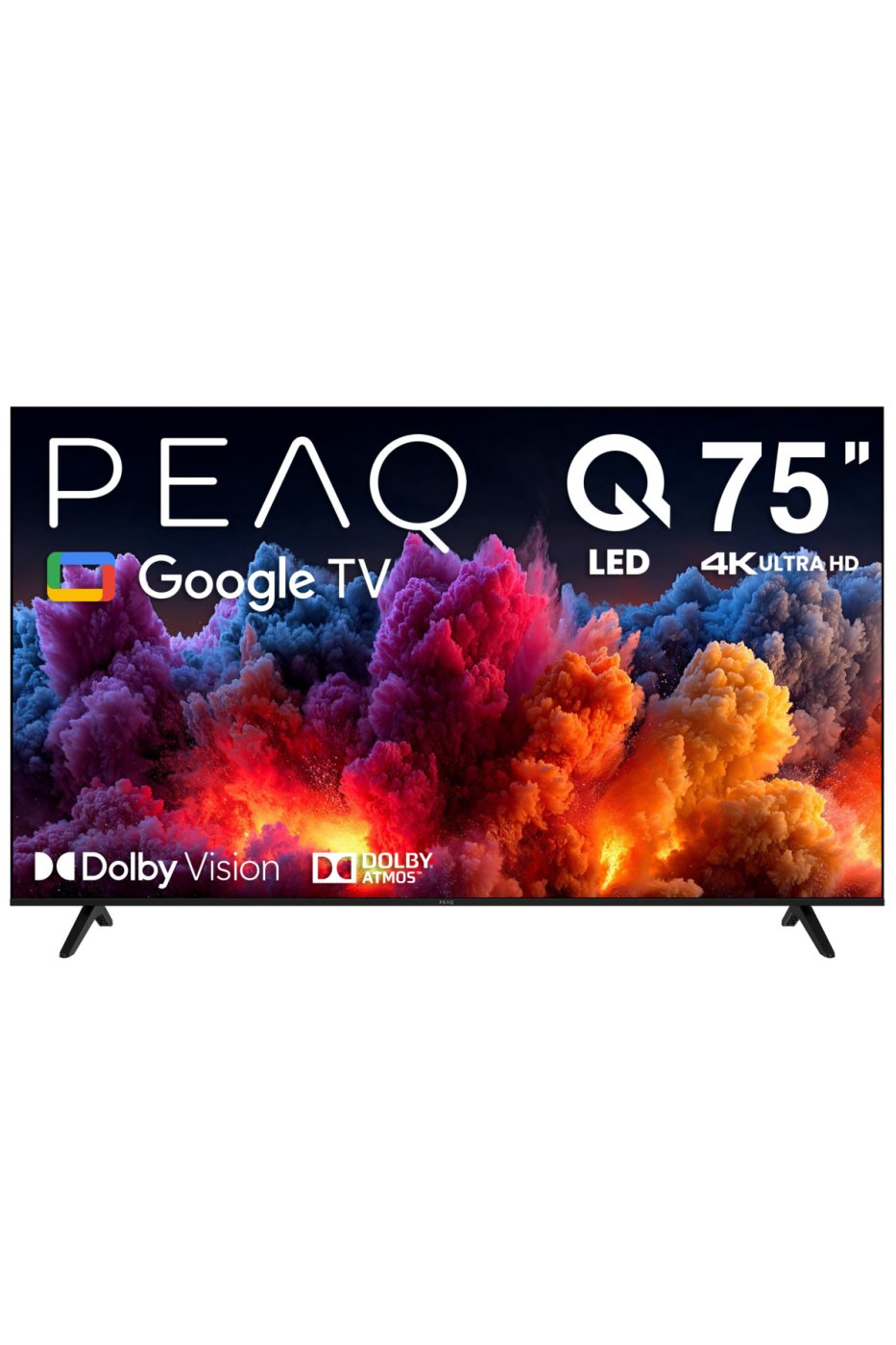 PEAQ 75Q80 75 inç 189 Ekran Dahili Uydu Alıcı Google 4K Ultra HD QLED TV