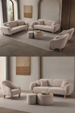 EDSY HOME Regnum Koltuk Takımı 3+3+1+1 Taş Renk