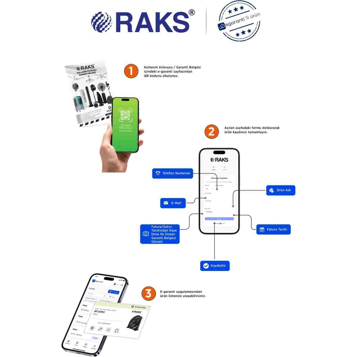 Raks SF 18 EXTRA 65 WATT 18İNÇ/45CM. Ayaklı Vantilatör 5 PERVANELİ 7 YIL GARANTİLİ - Görsel 11