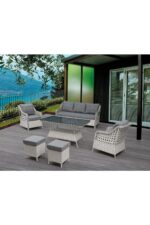 Tu Tienda PETRA 3+1+1+MASA+2PUF BAHÇE BALKON MOBİLYASI,GRİ RATTAN/VİZON KUMAŞ - Görsel 8