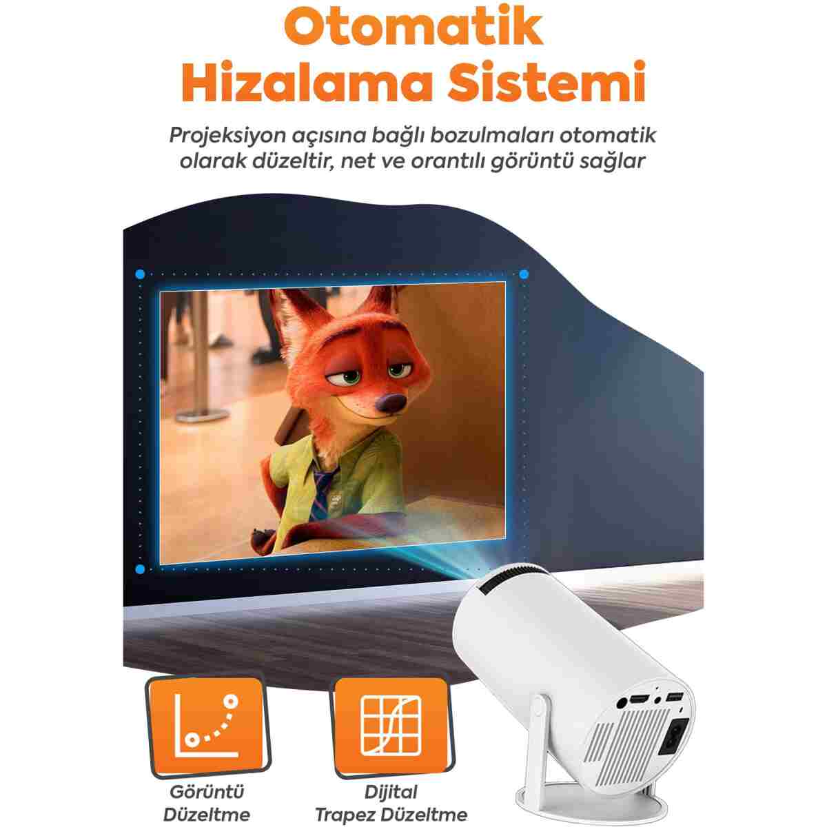 Monyer Taşınabilir Android Projeksiyon Wifi Destekli Akıllı Sinema Projektör Ultra Hd - Görsel 7
