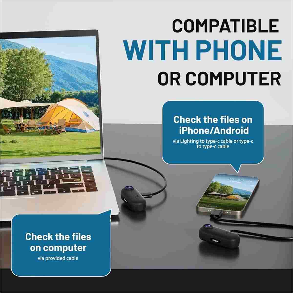 Vothoon Mini WIFI Aksiyon Kamerası 1080P Taşınabilir Vücut Kamerası Giyilebilir Video Kaydedici IPX7 Su Geçi - Görsel 13
