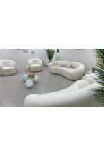 Bilgin Design Fasulye Teddy Koltuk Takımı 3+3+1+1 Süt Beyaz - Görsel 4