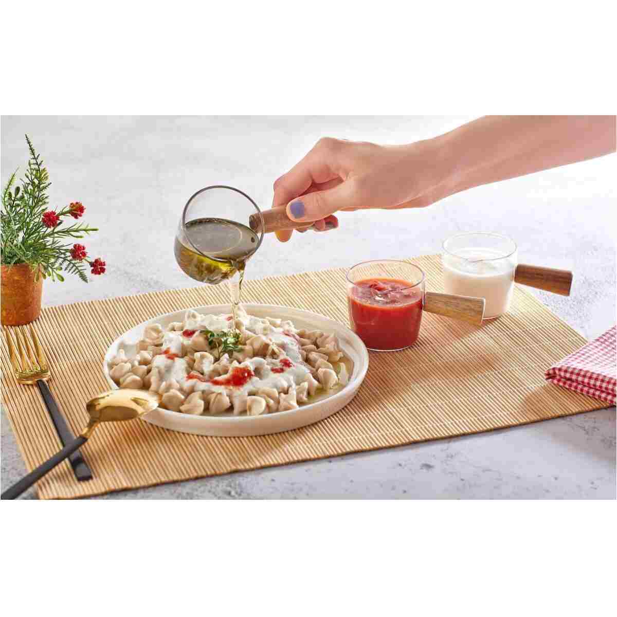 Kitchen Life 6 lı Ahşap Saplı Mıka Reçellik Sosluk Sofra Sunum Kahvaltı Seti - Ahşap Saplı Sunumluk 80 ml - Görsel 3