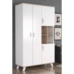 AEKA Ae-1065 Atlas 4 Kapaklı Çok Amaçlı Askılıklı Raflı Bölmeli Gardırop Beyaz Dolap