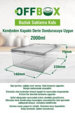 OFFBOX 10 Adet 2 Lt. Kendinden Kapaklı Derin Dondurucuya Uygun Saklama Kabı Düzenleyici - Görsel 11