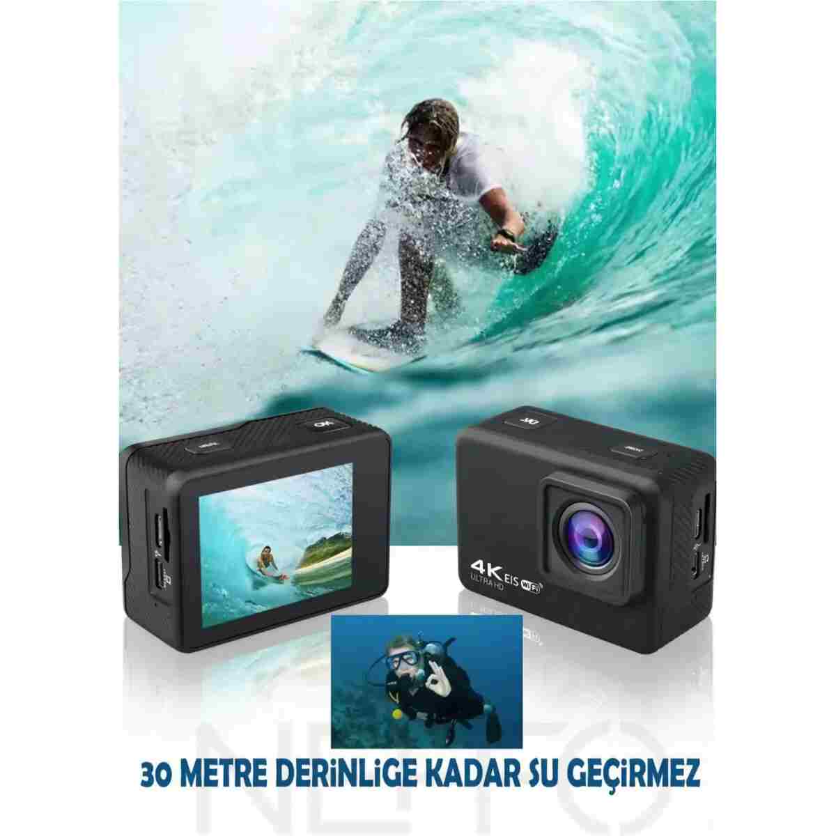 NEFFO Motorcu Seti 4K Aksiyon Kamerası + Intercom V10 – Motorcu interkom Sürüş İletişim Ve Çekim Seti - Görsel 13