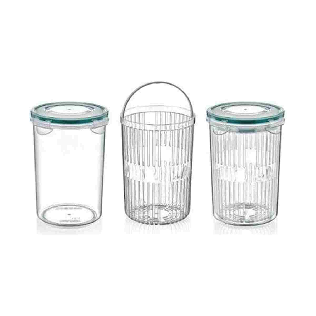 Meleni Home 2'li Set Süzgeçli Zeytinlik - Zeytin Turşu Saklama Kabı 1,5 Lt 351KSERI - Görsel 3