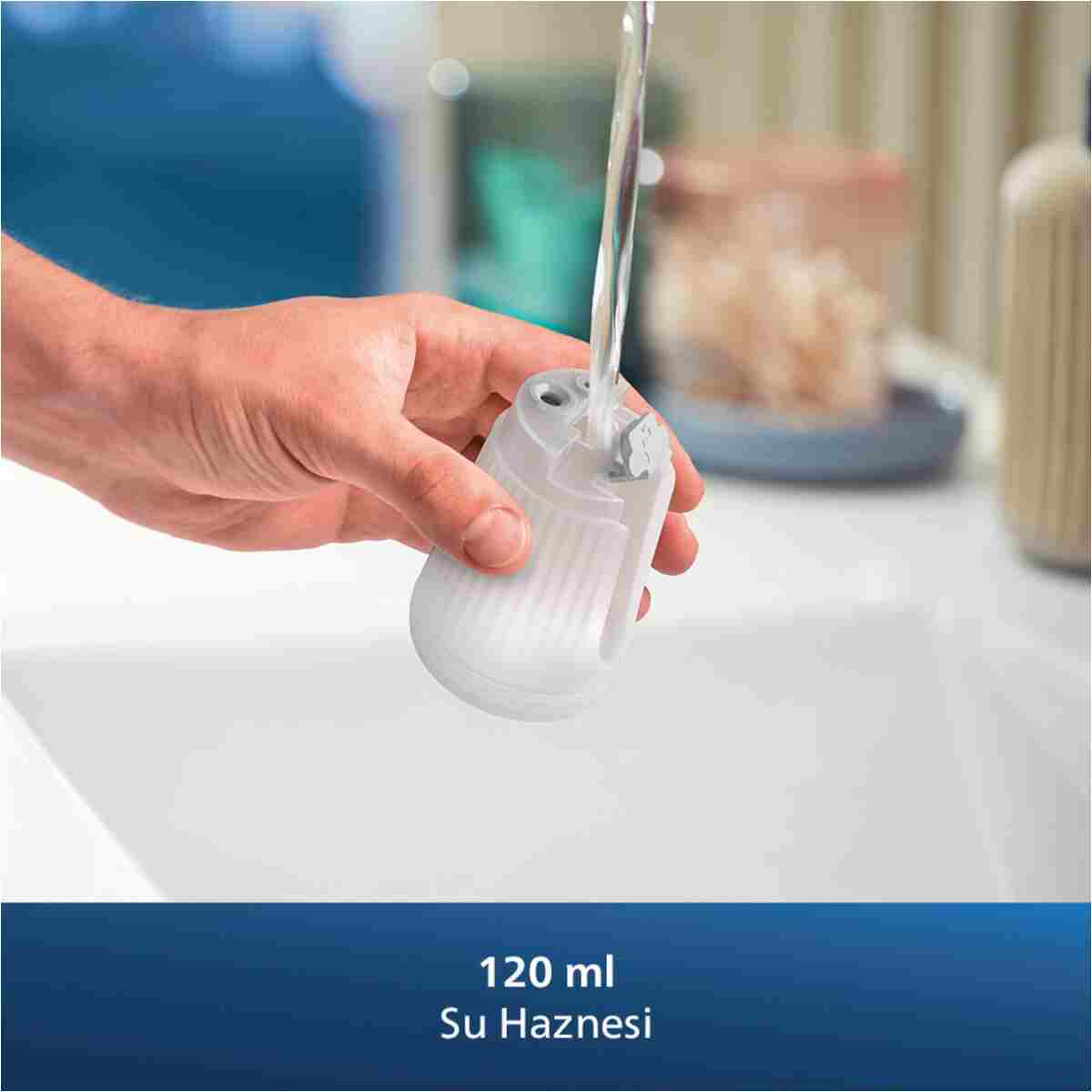 Aparat de calcat vertical portabil Philips STH5020/20 , 1300W, 120 ml, talpa metalica, Turcoaz - Görsel 15