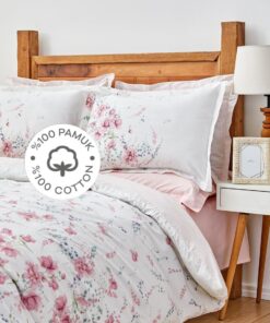 Karaca Home Dalila Pembe %100 Pamuk Çift Kişilik Nevresim Takımı