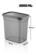 Nandy Home 12 Adet Jumbo Boy Dikdörtgen Saklama Kabı 2000 Ml Antrasit - Görsel 5