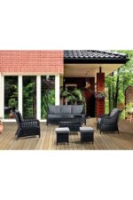 Tu Tienda PETRA 3+1+1+MASA+2PUF BAHÇE BALKON MOBİLYASI,GRİ RATTAN/VİZON KUMAŞ - Görsel 10