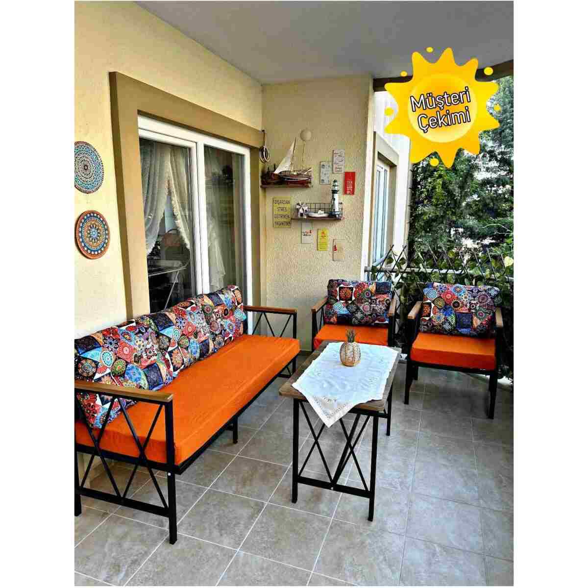 Sosyal Medya Dekorasyon 3+1+1 Balkon, Bahçe, Cafe Mobilyası - Görsel 9