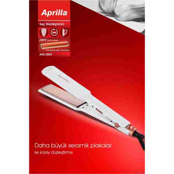 Aprilla Ahs-2033 Saç Düzleştirici Beyaz