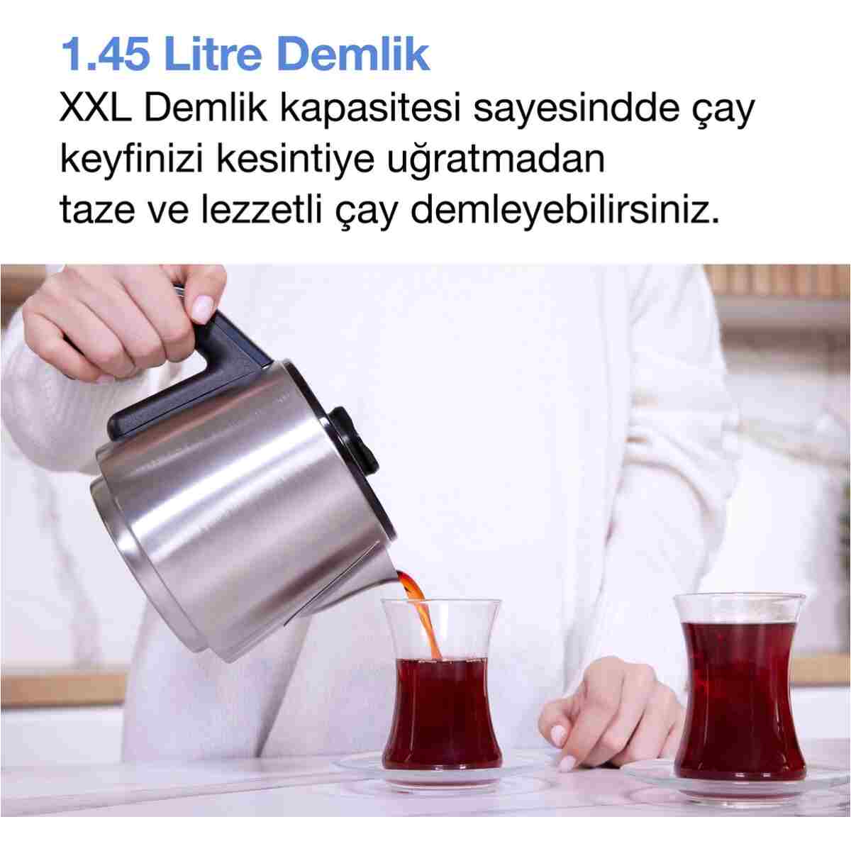 Fakir Chailand Maxi XXL Çay Makinesi Inox 1650W 2L Su 1.45L Demlik Otomatik Kapanma Çaycı - Görsel 11