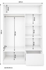 Metalia GM 347 MENEKŞE BEYAZ SÜRGÜLÜ GARDIROP - Görsel 5