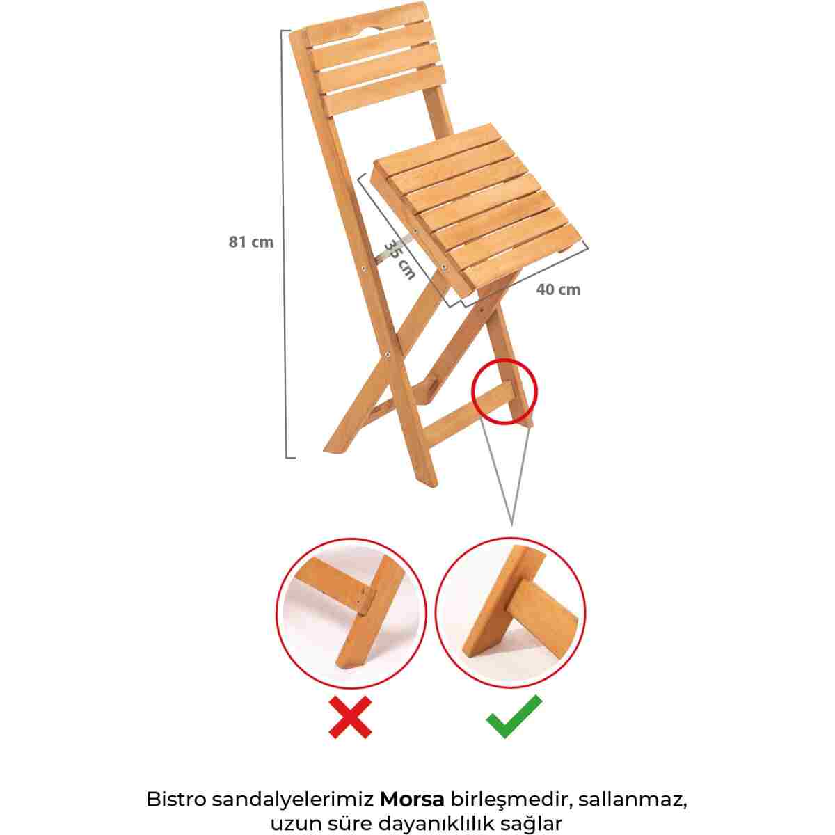 Meya Dekor 4+1 Minderli Balkon Bahçe Mutfak Bistro Set Katlanır Masa-sandalye - Görsel 8
