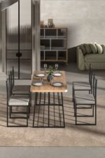 Retodesign Minderli Star 4 Kişilik Masa Takımı - Görsel 2