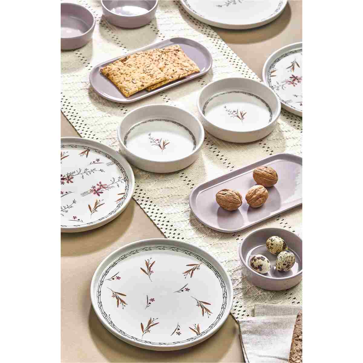 Kitchen Life 14 Parça 6 Kişilik Bahar Dalı Kahvaltı Takımı-Lüx Kahvaltılık Sunum Seti Tabağı - Görsel 3