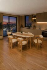 weltwood 6 Kişilik Kelebek Masa ve 6 İskandinav Sandalye seti | %100 MDF | %100 Kayın Ağacından Ayak Malzemesi - Görsel 15