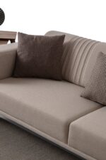 EDSY HOME Regnar 3+3+1+1 Koltuk Takımı Sütlü Kahve + Kahverengi - Görsel 5