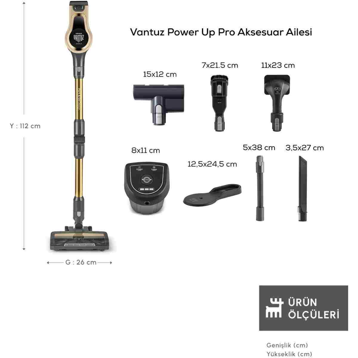 Karaca Power Up Pro Dik Süpürge Black Chrome 350 W - Görsel 9