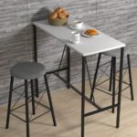 Retodesign BEYAZ YUVARLAK TABURELİ BAR TAKIMI 3656