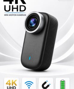 Omaze 4K UHD Mini Aksiyon Kamerası WiFi Bağlantılı Manyetik Klipsli Giyilebilir Body Cam Spor ve Vlog Kamerası