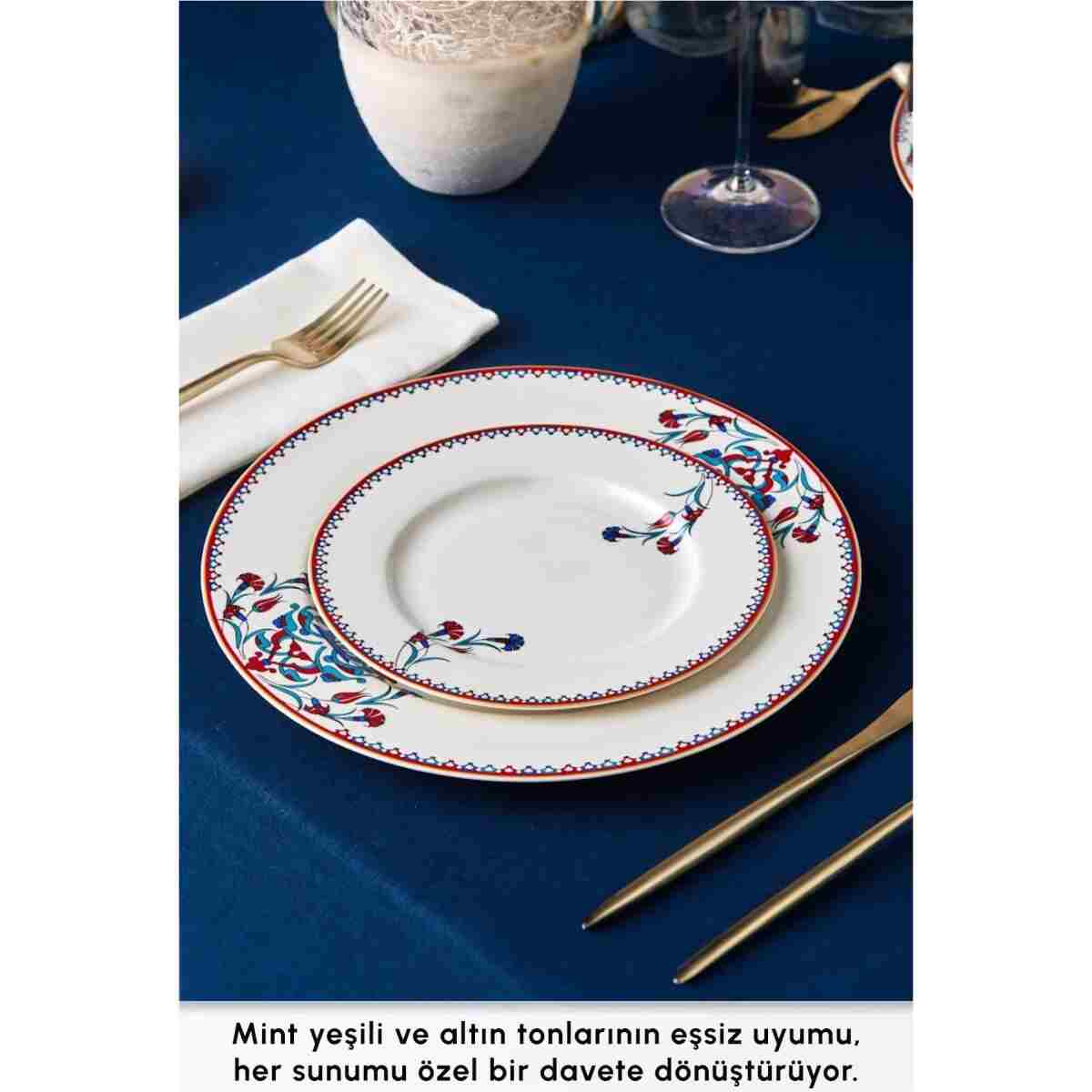 Karaca Elegance Bone Nakkaş 24 Parça 6 Kişilik Yemek Takımı - Görsel 14