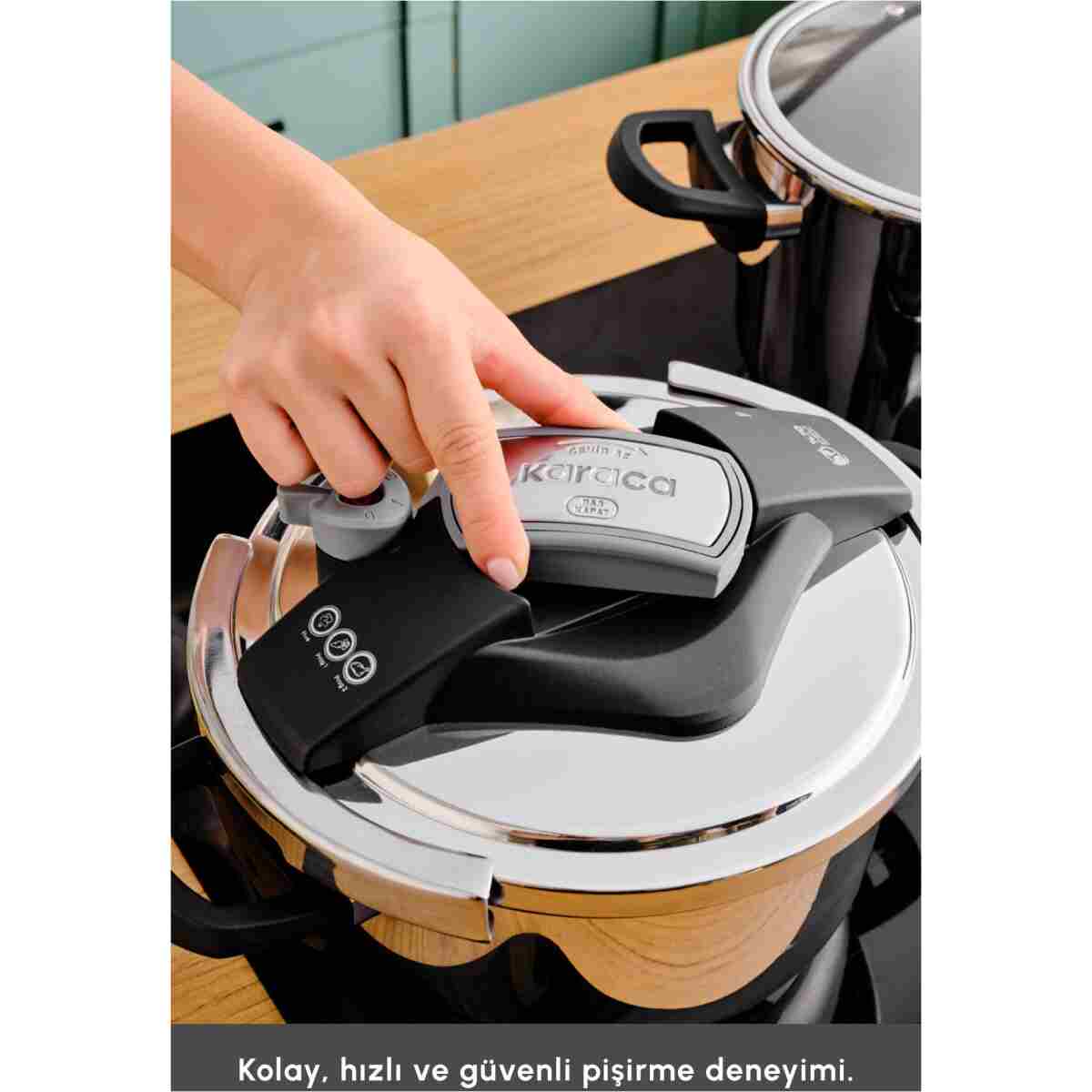 Karaca Perfect Gray Indüksiyon Tabanlı Düdüklü Tencere Seti 4+6 Litre - Görsel 12