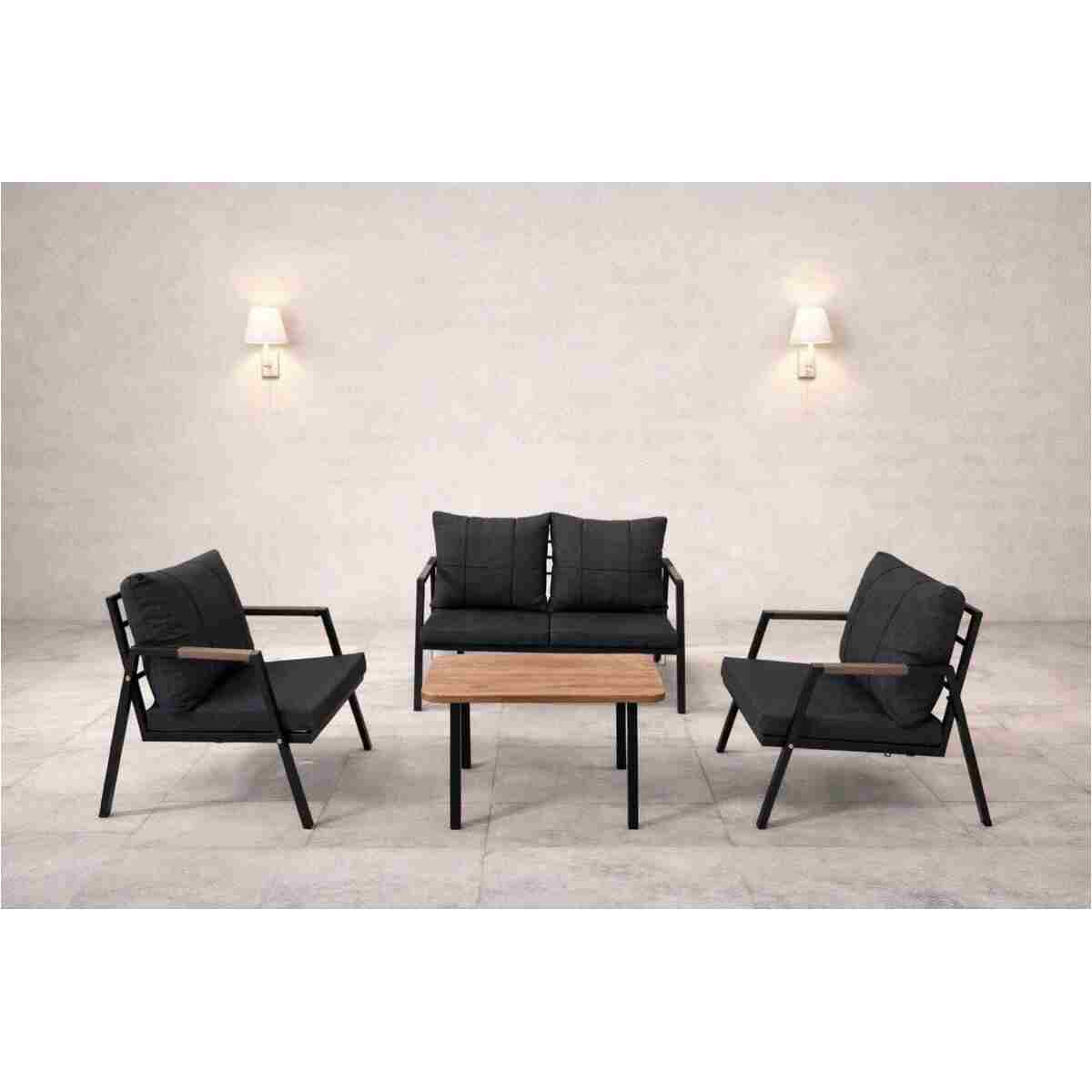 MB GARDEN FURNITURE DREAM Balkon, Bahçe Takımı, Cafe, Metal Kanepe, Koltuk Takımı, Bahçe Mobilyası, 2+1+1 sehpalı - Görsel 9