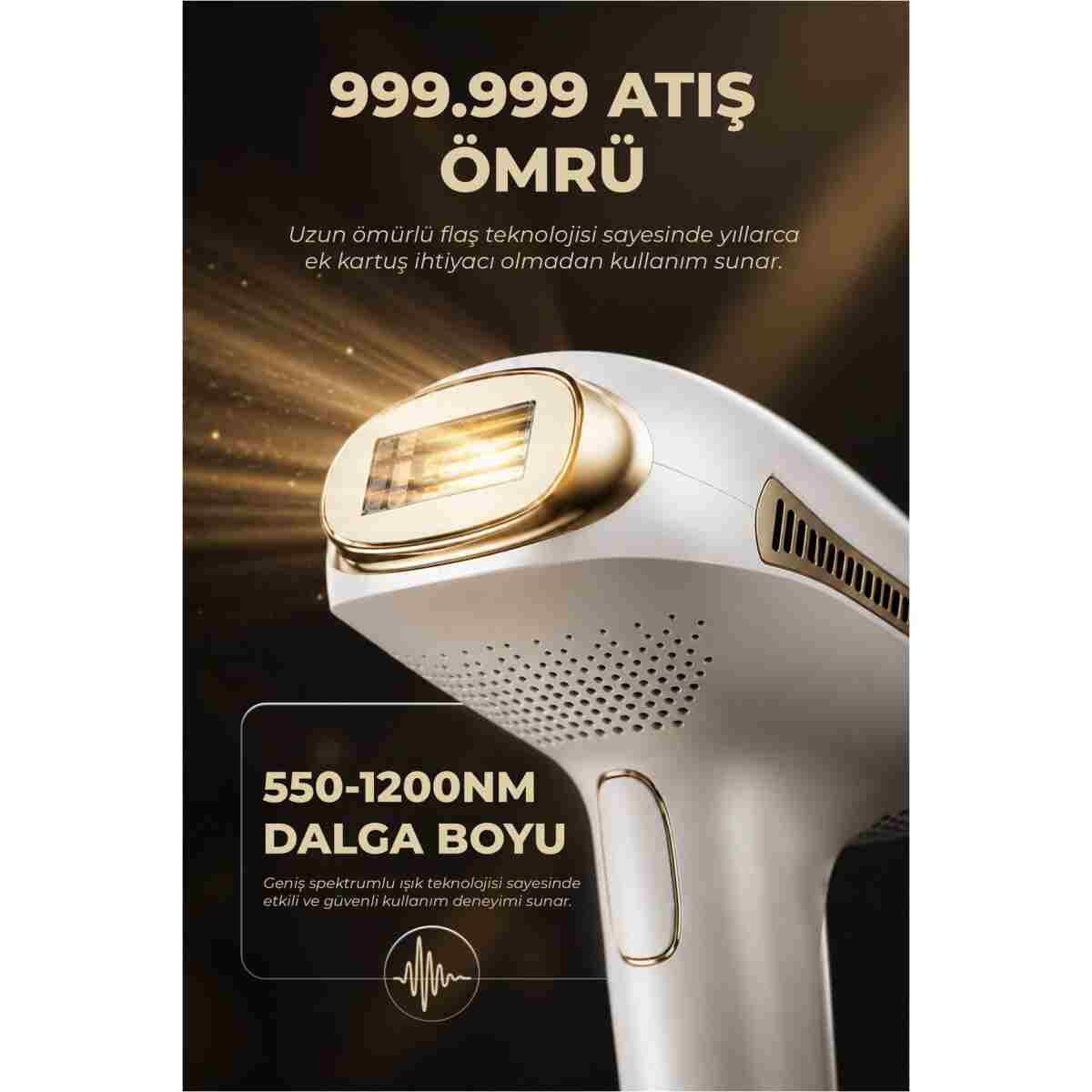 PiranTech BHRL-08 Buz Lazer Epilasyon 999.999 Atım- Cilt Gençleştirici- Akne Giderici- Lazer Epilasyon Aleti - Görsel 9
