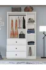 Metalia Gm 308 Ece Lüx 3 Kapı 3 Çekmeceli Düğme Kulplu Gardırop - Görsel 4