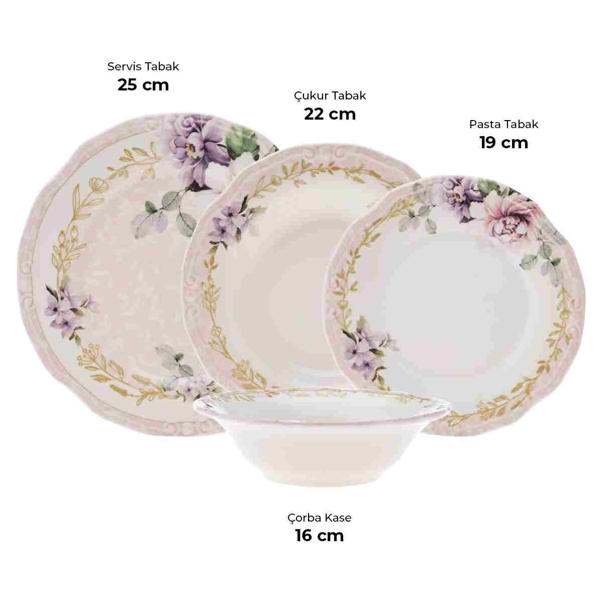 Emsan Flory Stoneware 24 Parça 6 Kişilik Yemek Takımı - Görsel 19
