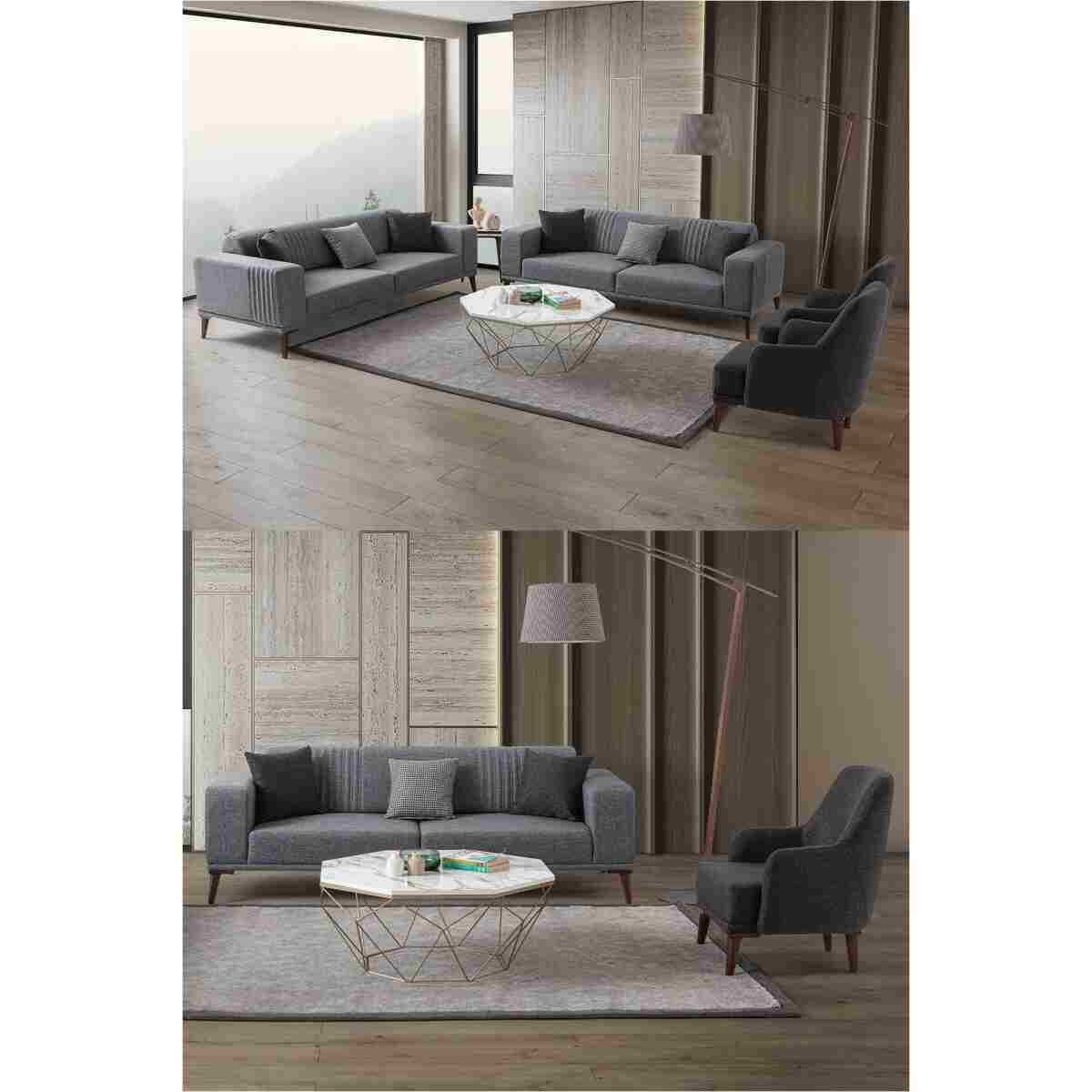 EDSY HOME Regnar 3+3+1+1 Koltuk Takımı Antrasit - Görsel 10