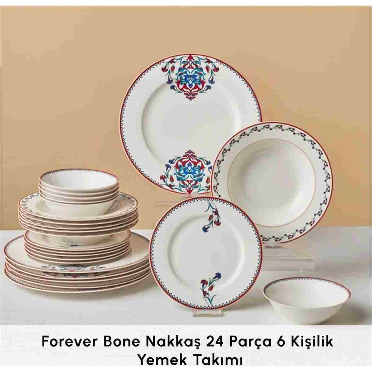 Karaca Elegance Bone Nakkaş 24 Parça 6 Kişilik Yemek Takımı - Görsel 3