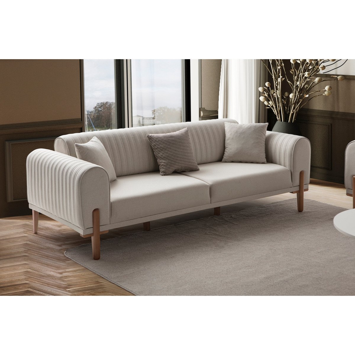EDSY HOME Galata 3 3 Koltuk Takımı Krem - Görsel 3
