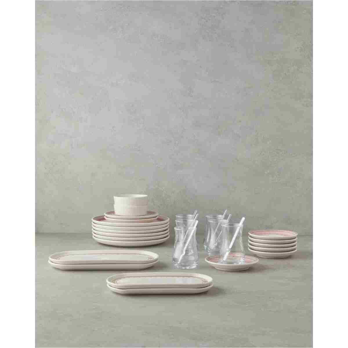 English Home Cloves Seramik Kahvaltı Takımı 32 parça 6 kişilik Pembe - Görsel 2