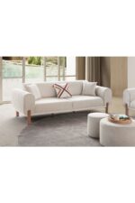 EDSY HOME Armoni 3+3 Koltuk Takımı Krem - Görsel 3