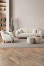 EDSY HOME Regnum Koltuk Takımı 3+3+1+1 Krem Renk - Görsel 3
