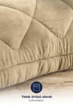 Eyüpoğlu Goldrise Tek Kişilik 63 Tel Lüx Çift Taraflı Welsoft Kahve Pamuk Silikon Yorgan 155x215 HEDİYELİ - Görsel 3