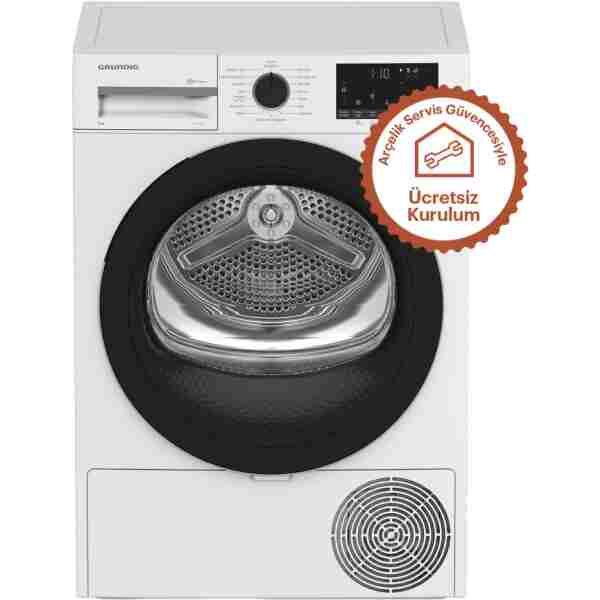 Grundig GPDH 9635 E Enerji Sınıfı 9 kg Isı Pompalı Kurutma Makinesi Beyaz