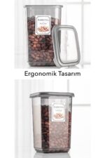Meleni Home 12'li Set Melly Sızdırmaz Kapaklı Kare Erzak Saklama Kabı Antrasit 12 X 1.10 Lt Etiketli - Görsel 8