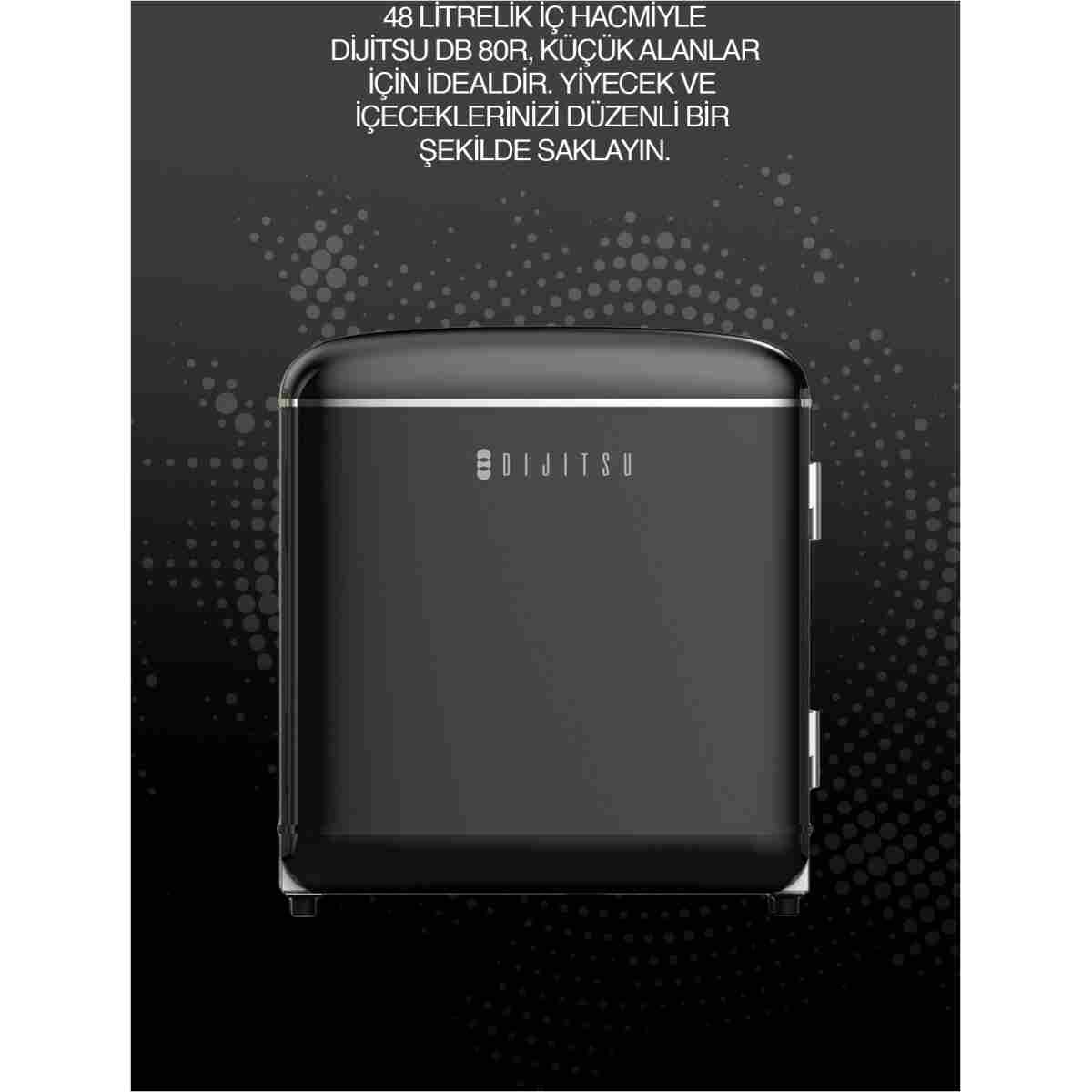 Dijitsu Db80rbl Retro Siyah Mini Buzdolabı - Görsel 3