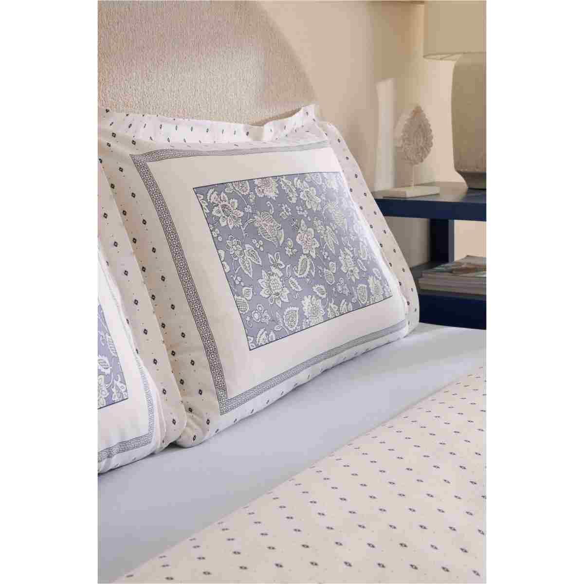 Karaca Home Celerina %100 Pamuk Çift Kişilik Lastikli Çarşaflı Nevresim Takımı Mavi - Görsel 13