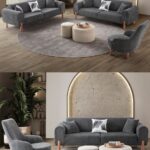EDSY HOME Armoni 3+3+1 Koltuk Takımı Antrasit