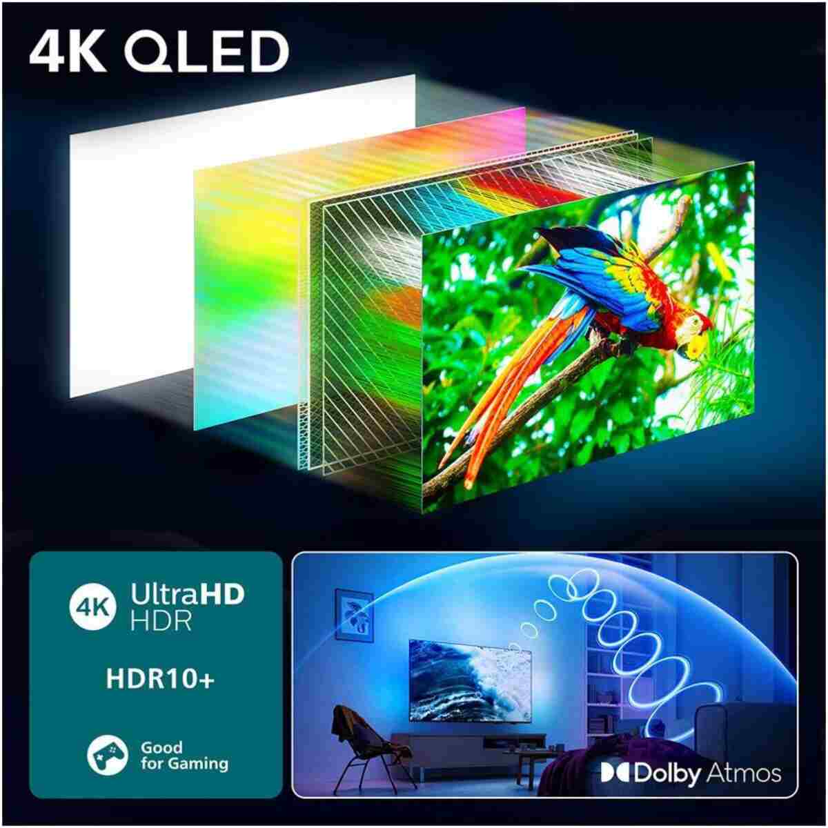 Philips Ambilight TV 65PUS8600/12 4K UHD QLED 164cm 65" Smart TV Dolby Atmos Titan OS - Görsel 8