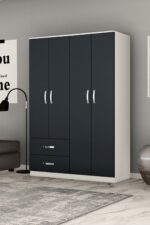 Metalia Gm 077 Novado Düğme Kulplu 4 Kapı 2 Çekmeceli Gardırop - Görsel 8